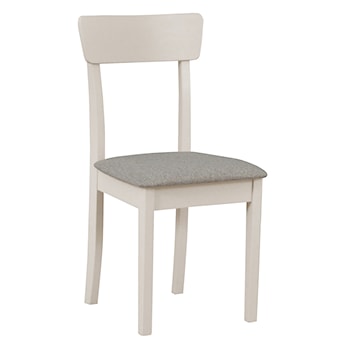 Krzesło drewniane do jadalni tapicerowane Wehron jasnobeżowe/kaszmir