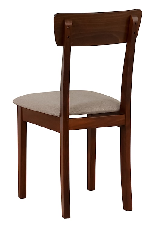 Krzesło drewniane do jadalni tapicerowane Wehron beżowe/orzech  - zdjęcie 4