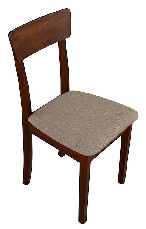Krzesło drewniane do jadalni tapicerowane Wehron beżowe/orzech  - zdjęcie 3