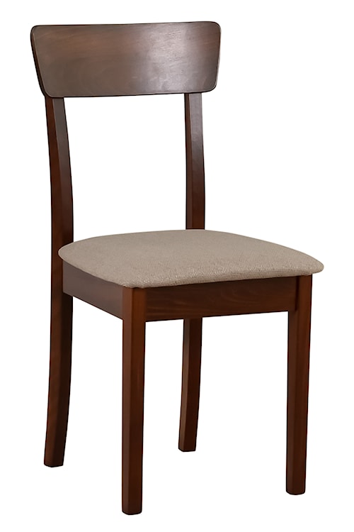 Krzesło drewniane do jadalni tapicerowane Wehron beżowe/orzech 