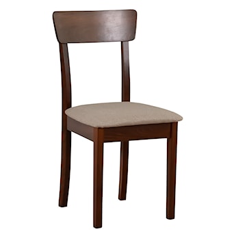 Krzesło drewniane do jadalni tapicerowane Wehron beżowe/orzech