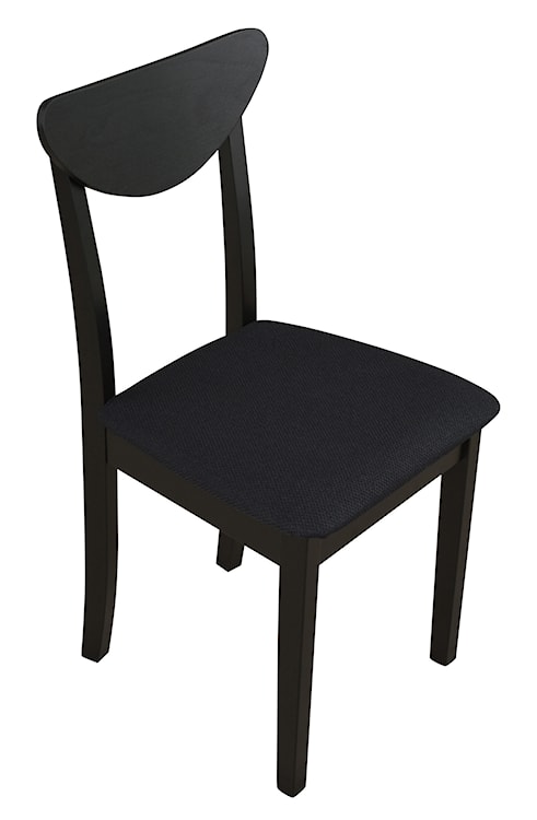 Krzesło drewniane do jadalni tapicerowane Belgari czarne  - zdjęcie 3