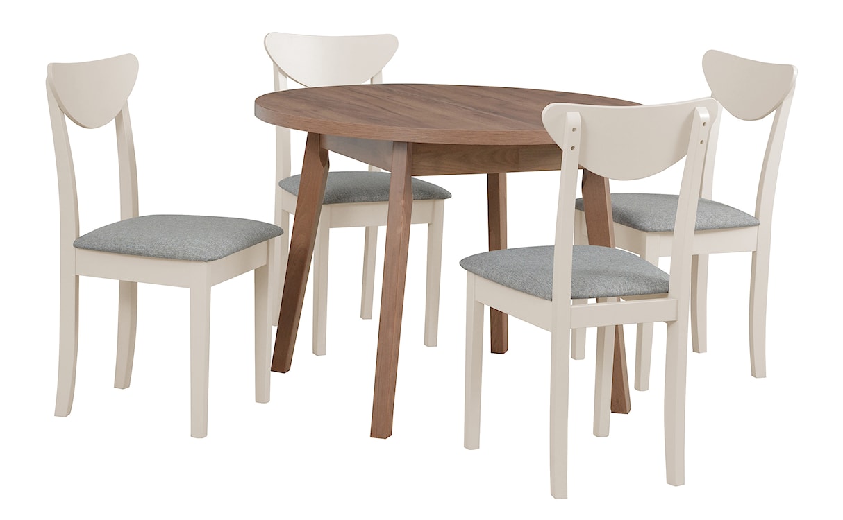 Krzesło drewniane do jadalni tapicerowane Belgari jasnobeżowe/kaszmir  - zdjęcie 4