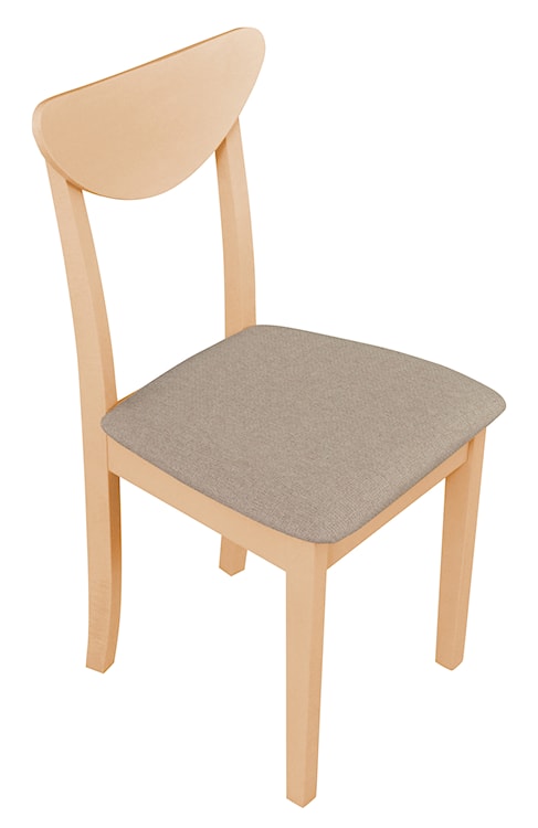 Krzesło drewniane do jadalni tapicerowane Belgari beżowe/dąb sonoma  - zdjęcie 3
