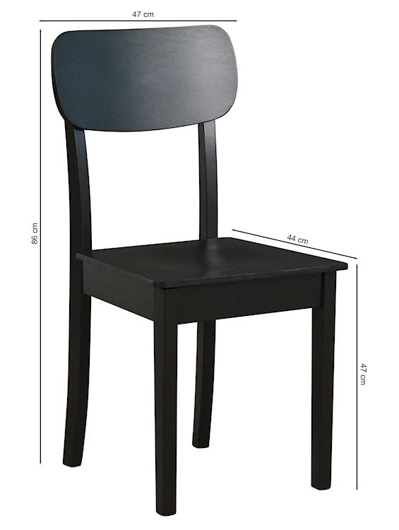 Krzesło drewniane do jadalni Kellami czarne  - zdjęcie 4