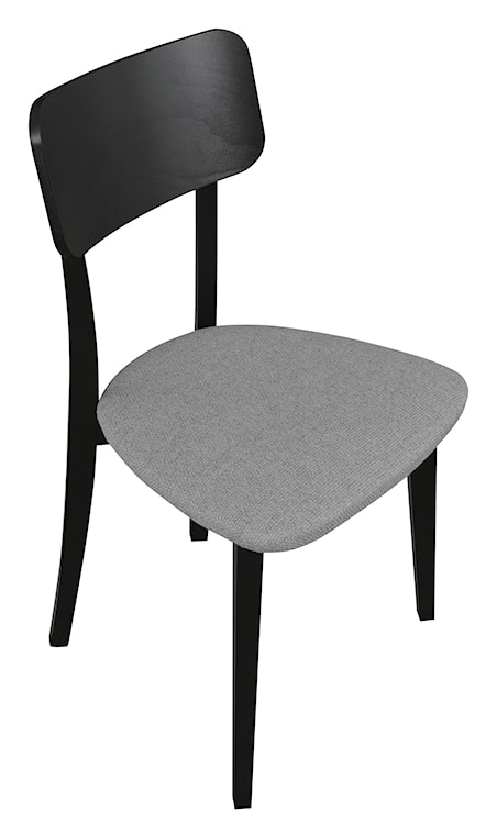 Krzesło drewniane do jadalni tapicerowane Sebore jasnoszare/czarne  - zdjęcie 3