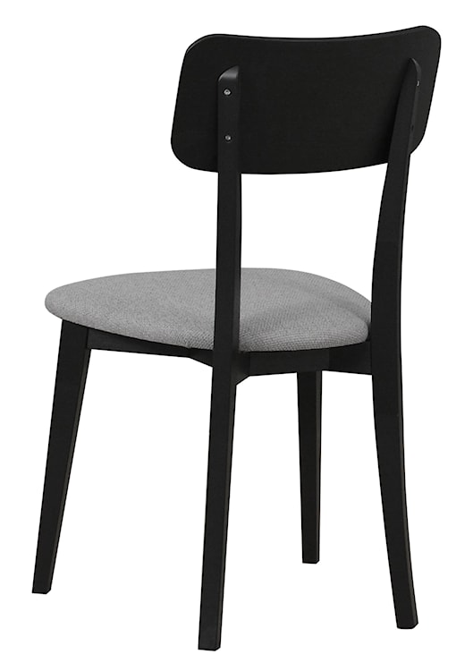 Krzesło drewniane do jadalni tapicerowane Sebore jasnoszare/czarne  - zdjęcie 4