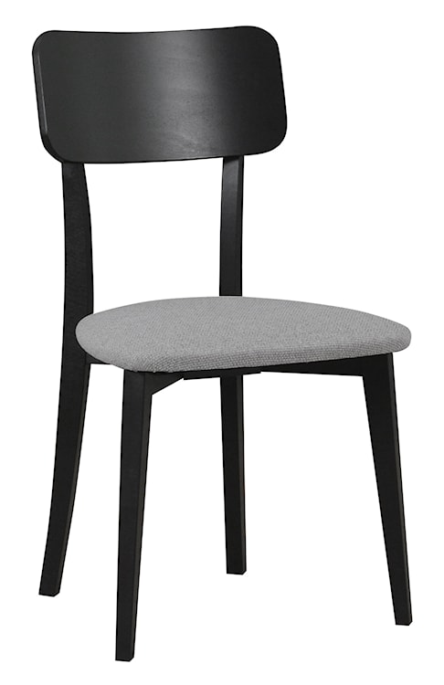 Krzesło drewniane do jadalni tapicerowane Sebore jasnoszare/czarne 