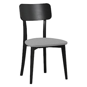 Krzesło drewniane do jadalni tapicerowane Sebore jasnoszare/czarne