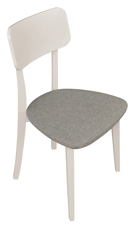 Krzesło drewniane do jadalni tapicerowane Sebore jasnobeżowe/kaszmir  - zdjęcie 3