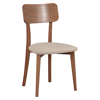 Krzesło drewniane do jadalni tapicerowane Sebore beżowe/orzech jasny
