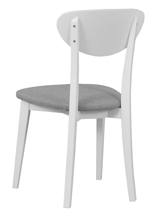 Krzesło drewniane do jadalni tapicerowane Pomoni jasnoszare/białe  - zdjęcie 4