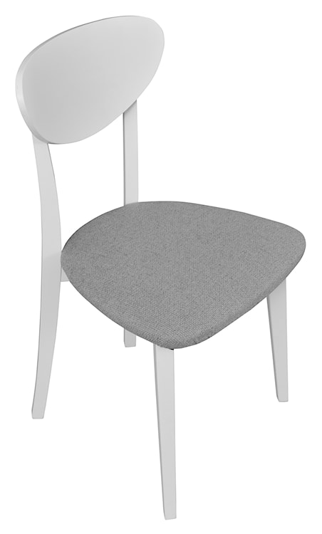 Krzesło drewniane do jadalni tapicerowane Pomoni jasnoszare/białe  - zdjęcie 3