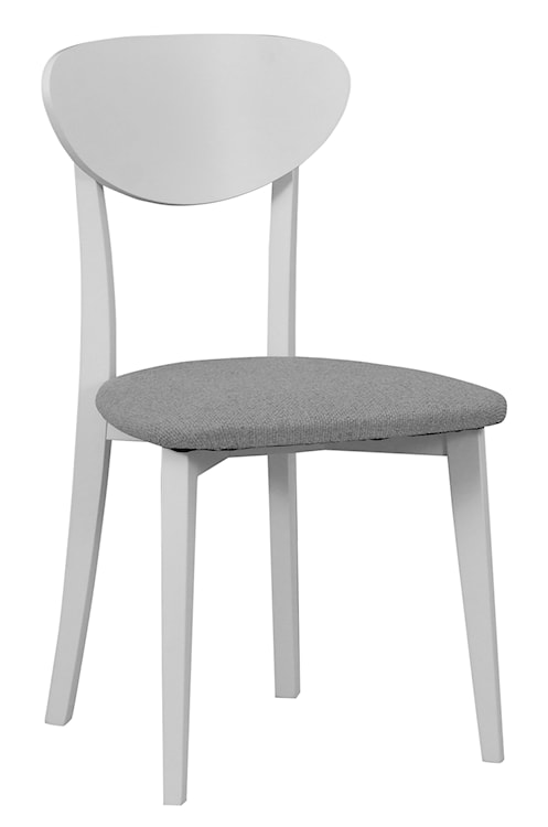 Krzesło drewniane do jadalni tapicerowane Pomoni jasnoszare/białe 
