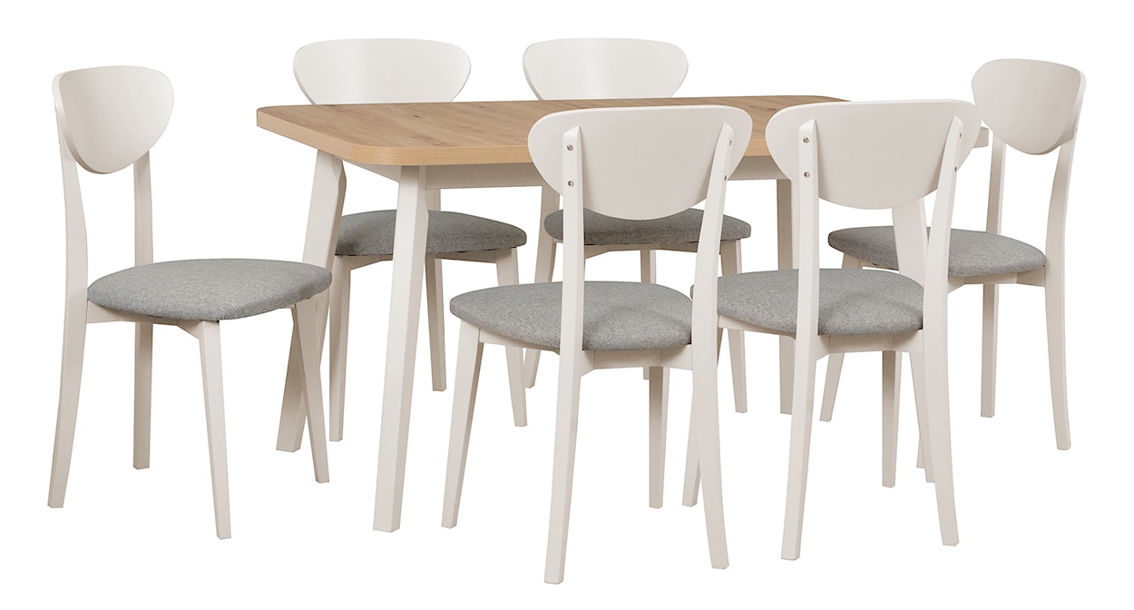 Krzesło drewniane do jadalni tapicerowane Pomoni jasnobeżowe/kaszmir  - zdjęcie 4