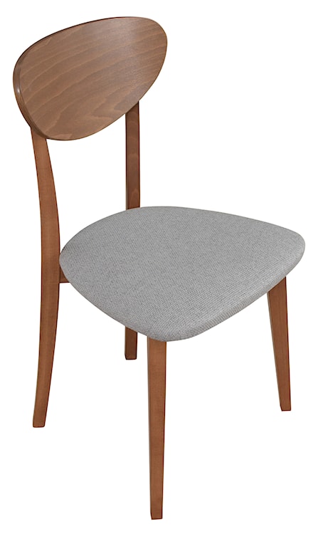 Krzesło drewniane do jadalni tapicerowane Pomoni jasnoszare/orzech jasny  - zdjęcie 2