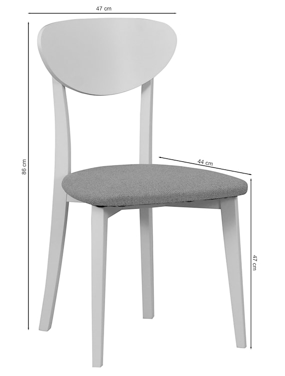 Krzesło drewniane do jadalni tapicerowane Pomoni jasnoszare/orzech jasny  - zdjęcie 4