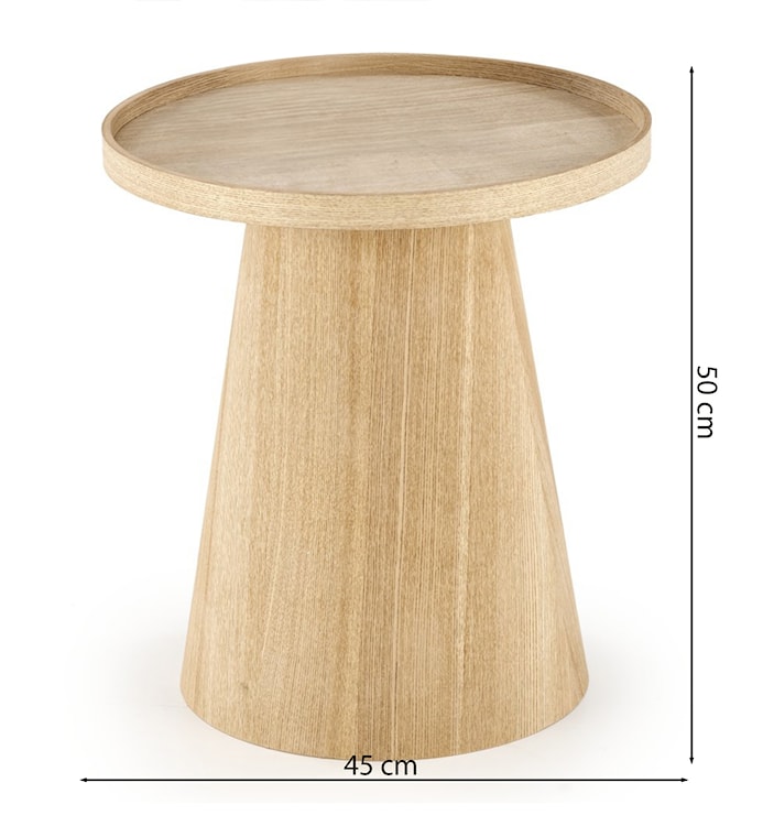 Stolik kawowy Ilosive okrągły blat średnica 45 cm dąb naturalny  - zdjęcie 2