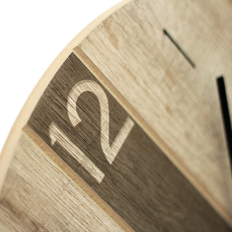 Zegar ścienny Incamess średnica 36 cm z cyframi dąb  - zdjęcie 5