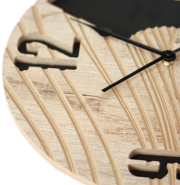 Zegar ścienny Incamess średnica 36 cm dąb i czerń  - zdjęcie 4