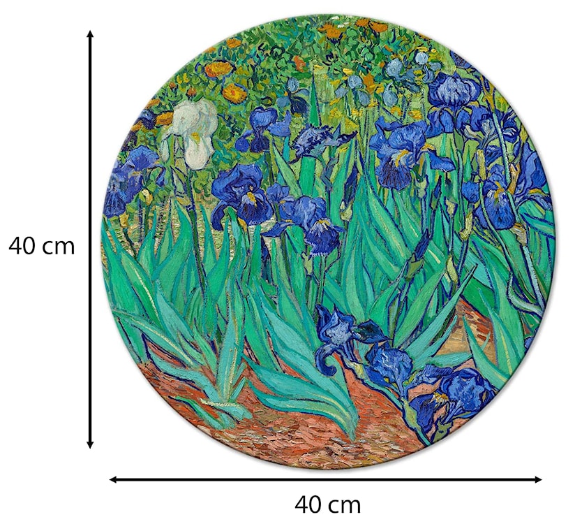 Obraz okrągły Irysy Vincent van Gogh średnica 40 cm  - zdjęcie 3