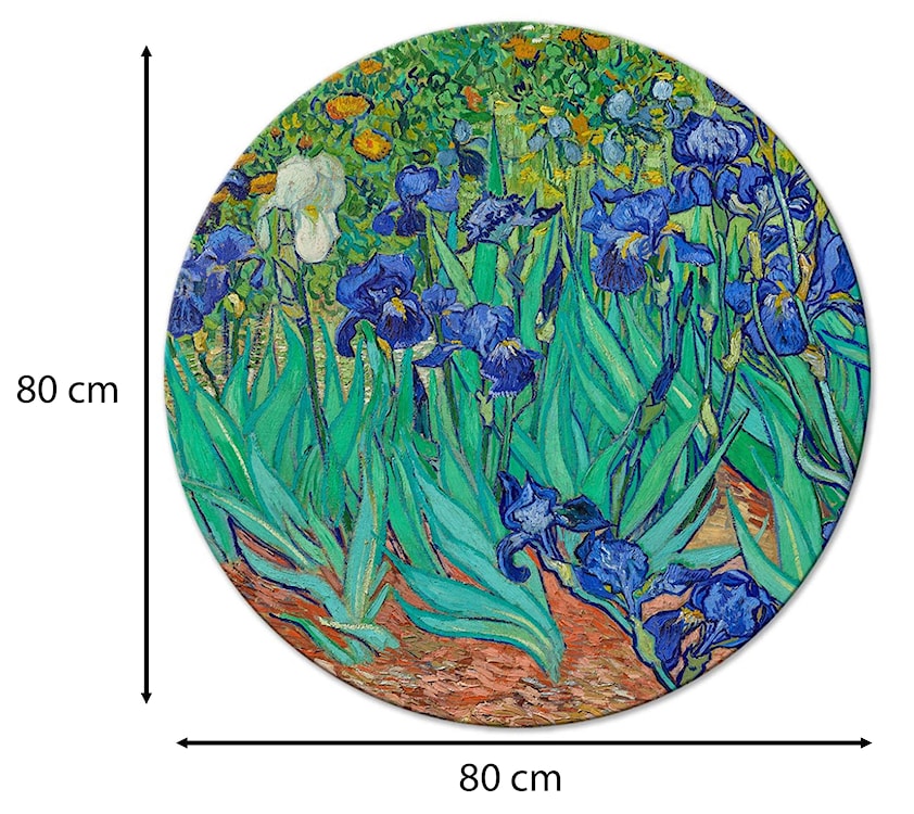 Obraz okrągły Irysy Vincent van Gogh średnica 80 cm  - zdjęcie 3
