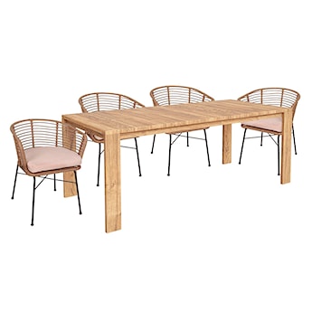 Zestaw mebli ogrodowych ze stołem Haphorts i czterema krzesłami Izzalini