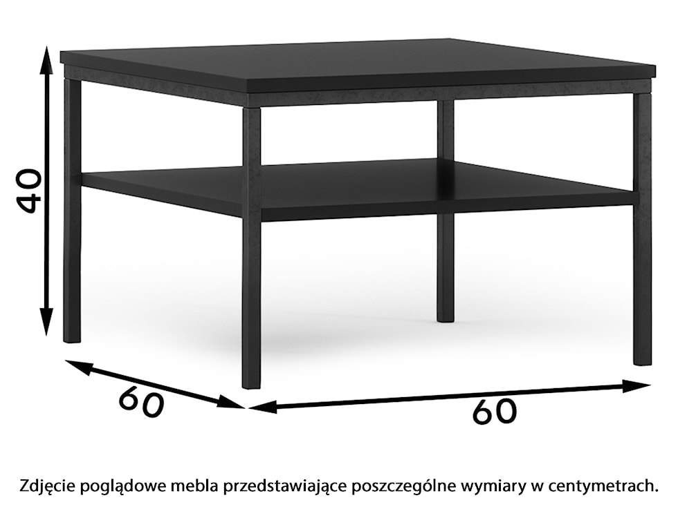 Stolik kawowy Jammad 60x60 cm czarny  - zdjęcie 3