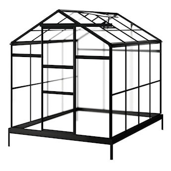 Szklarnia ogrodowa aluminiowa poliwęglanowa 4,51 m2 czterosekcyjna z fundamentem 184x245 cm czarna