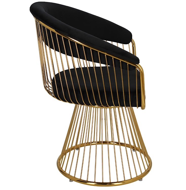 Krzesło tapicerowane Pervally czarny velvet/ złota podstawa  - zdjęcie 3