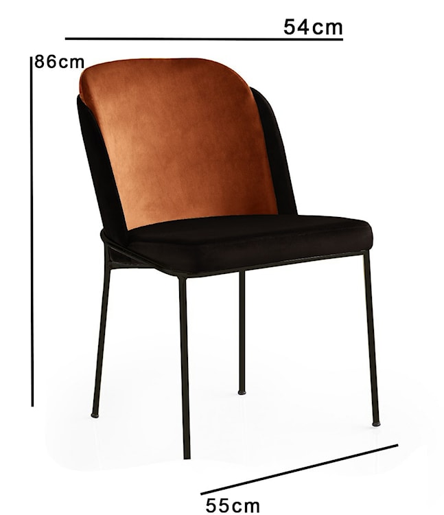 Krzesło tapicerowane Messipped czarne/miedziane  - zdjęcie 3