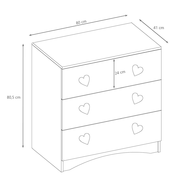 Komoda dla dziecka Ciliata biała z motywem serca  - zdjęcie 7