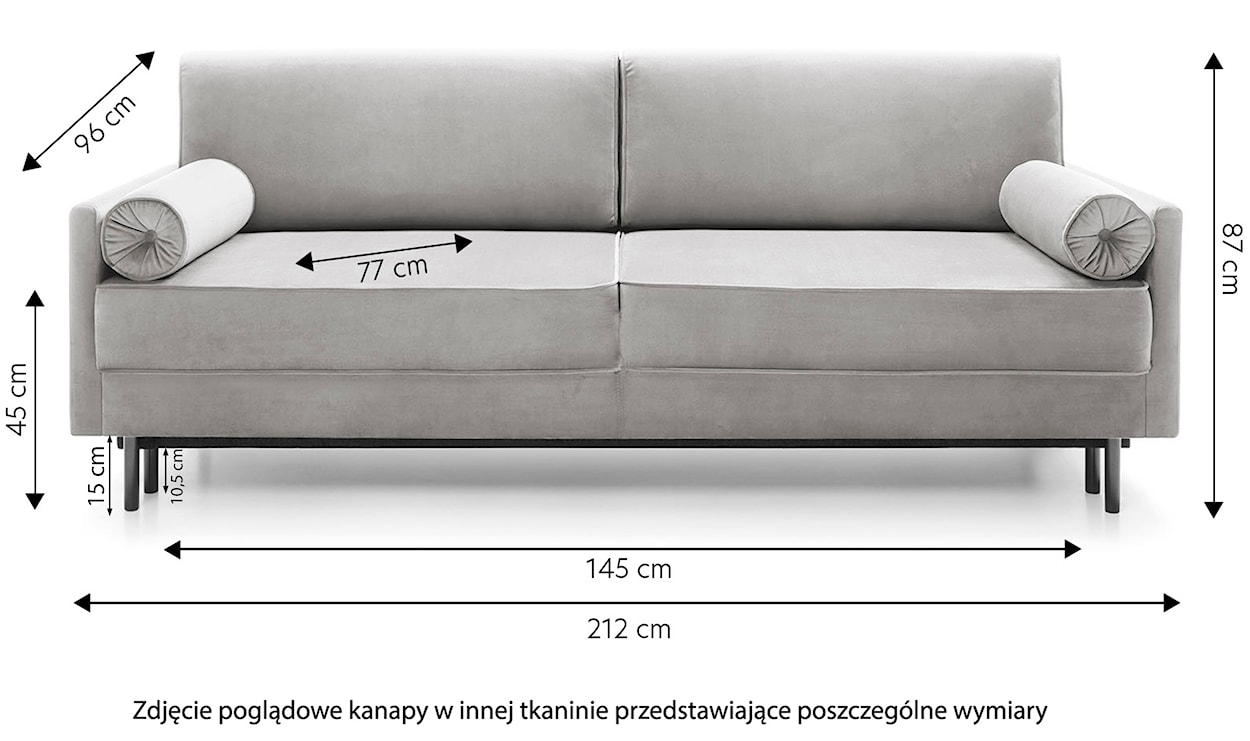 Kanapa rozkładana trzyosobowa Kadaver z pojemnikiem na złotych nóżkach granatowa velvet  - zdjęcie 7