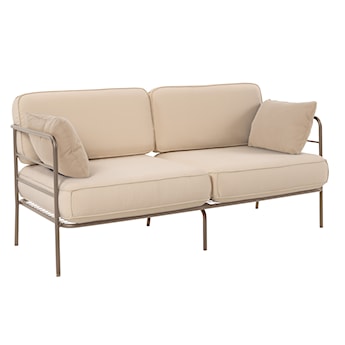 Sofa ogrodowa dwuosobowa Preggel 156 cm w tkaninie hydrofobowej beżowa/ beżowy stelaż