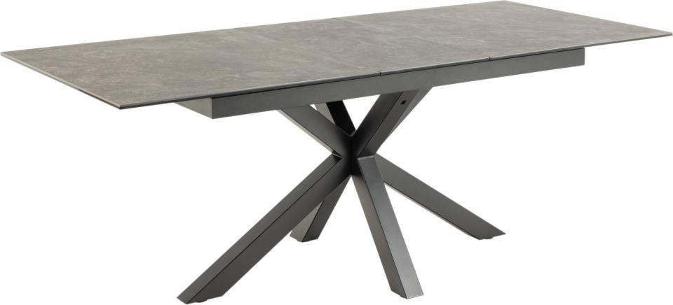 Stół do jadalni Kardema ceramiczny blat o wzorze czarnego betonu 168-210 cm  - zdjęcie 2