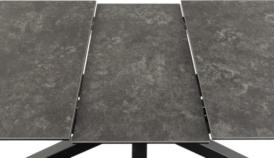 Stół do jadalni Kardema ceramiczny blat o wzorze czarnego betonu 168-210 cm  - zdjęcie 6