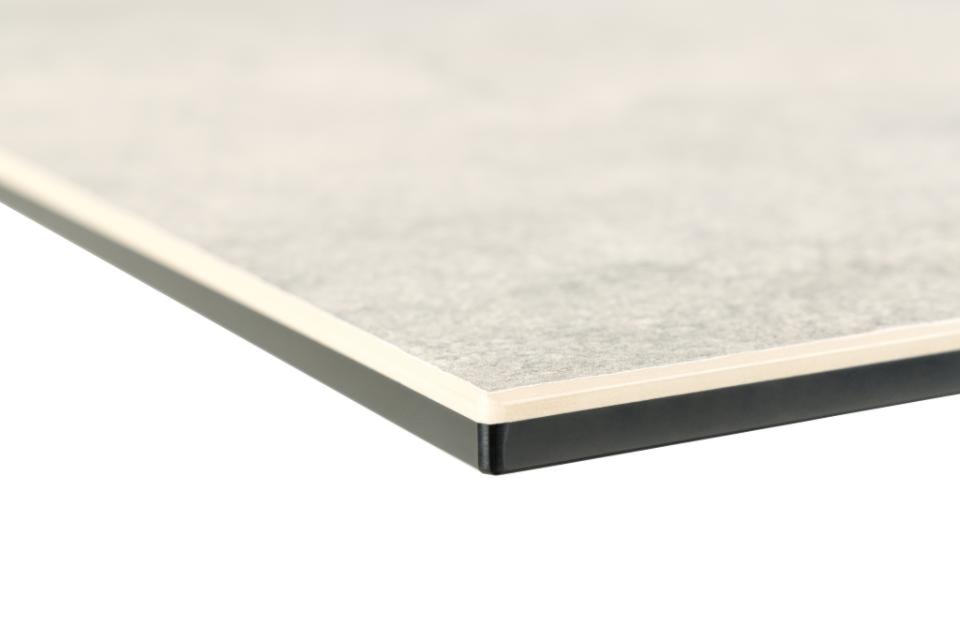 Stół do jadalni Kardema ceramiczny blat o wzorze jasnoszarego betonu 200 cm  - zdjęcie 4