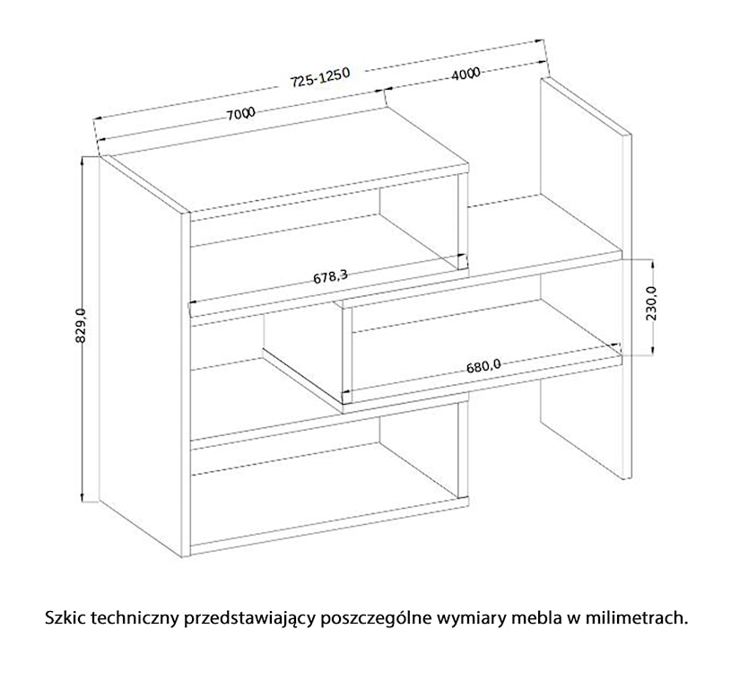 Regał otwarty Mabbio 125 cm dąb sonoma  - zdjęcie 3