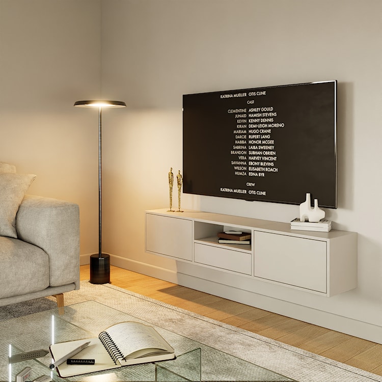 Szafka RTV Framme wisząca z trzema klapami i wnęką 150 cm kaszmir  - zdjęcie 2