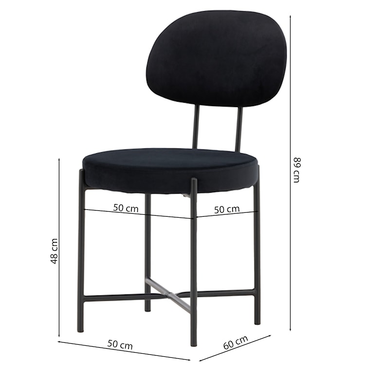Krzesło tapicerowane Suggle czarny velvet  - zdjęcie 3