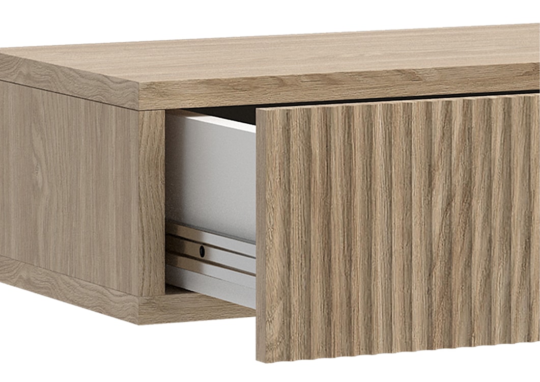 Konsola Nolie z szufladą i ryflowaniem na froncie wisząca 90 cm dąb olejowany  - zdjęcie 8