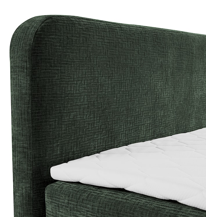Łóżko kontynentalne z dwoma pojemnikami i topperem Noiro zielone 140/200 cm plecionka szenil nogi czarne  - zdjęcie 4