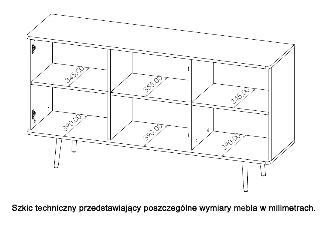 Komoda trzydrzwiowa Rinnili 150 cm Czarny grafit/Captains Deck  - zdjęcie 7