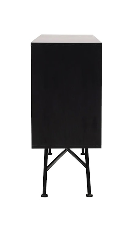 Komoda Crattale 160x90 cm z rattanowymi drzwiczkami czarna  - zdjęcie 9