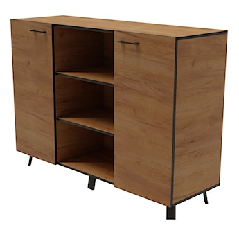 Komoda dwudrzwiowa Farropi 130 cm dąb craft złoty