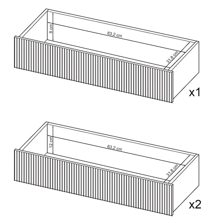 Komoda jednodrzwiowa Veldio z frezowanym frontem i trzema szufladami 140 cm Szary beż ze złotymi nogami  - zdjęcie 9