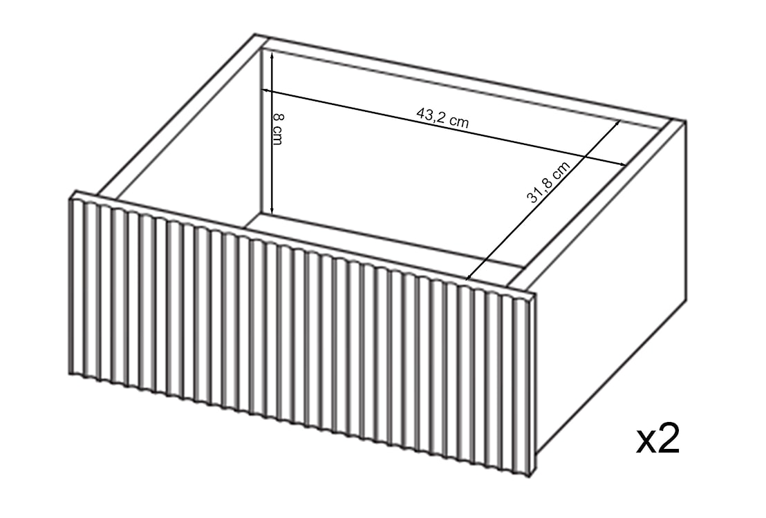 Komoda dwudrzwiowa Veldio z frezowanym frontem i dwiema szufladami 100 cm Biała ze złotymi nogami  - zdjęcie 9
