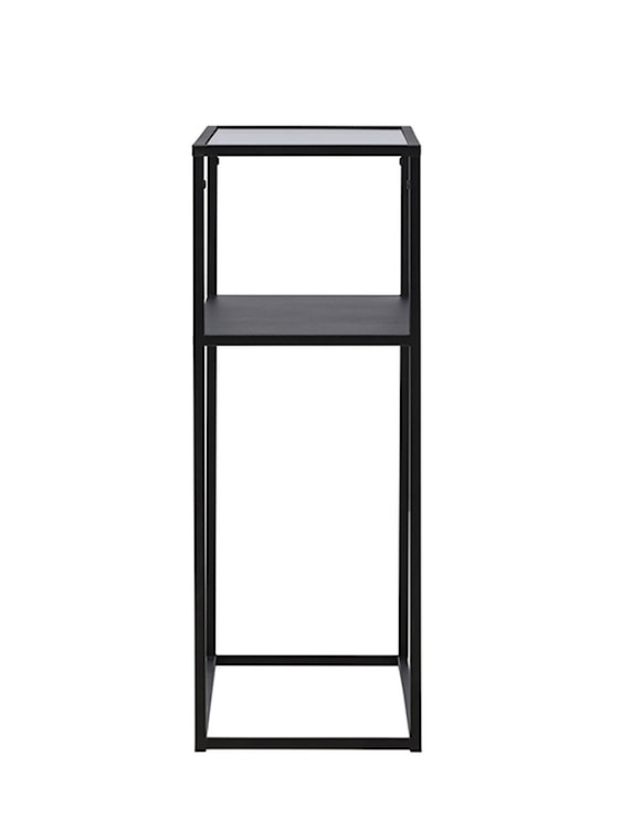 Konsola Muttinly 30x80 cm stalowa czarna ze szklanym blatem  - zdjęcie 8