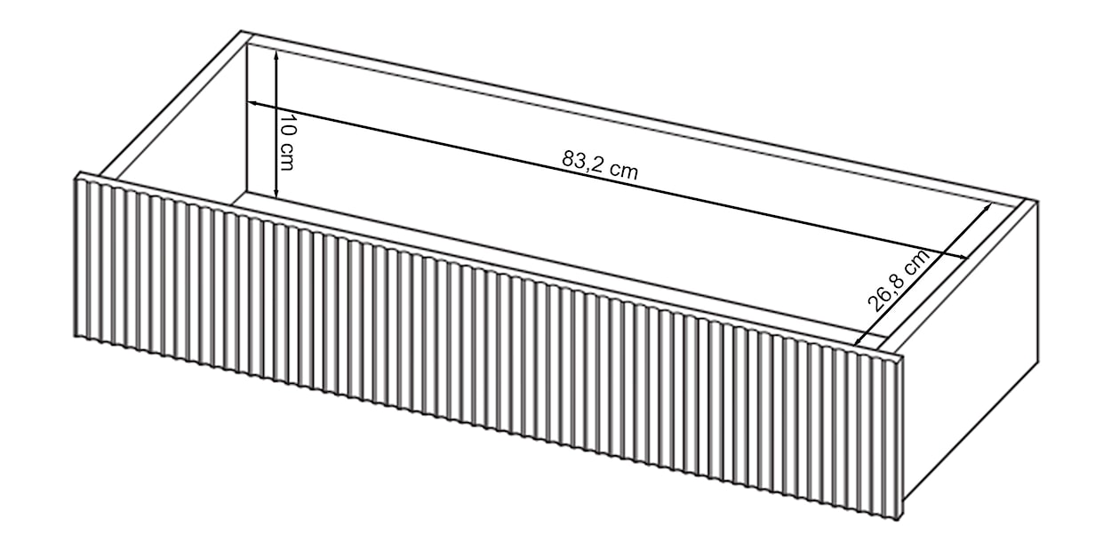Konsola Veldio z frezowanym frontem i szufladą 90 cm Szary beż ze złotymi nogami  - zdjęcie 8