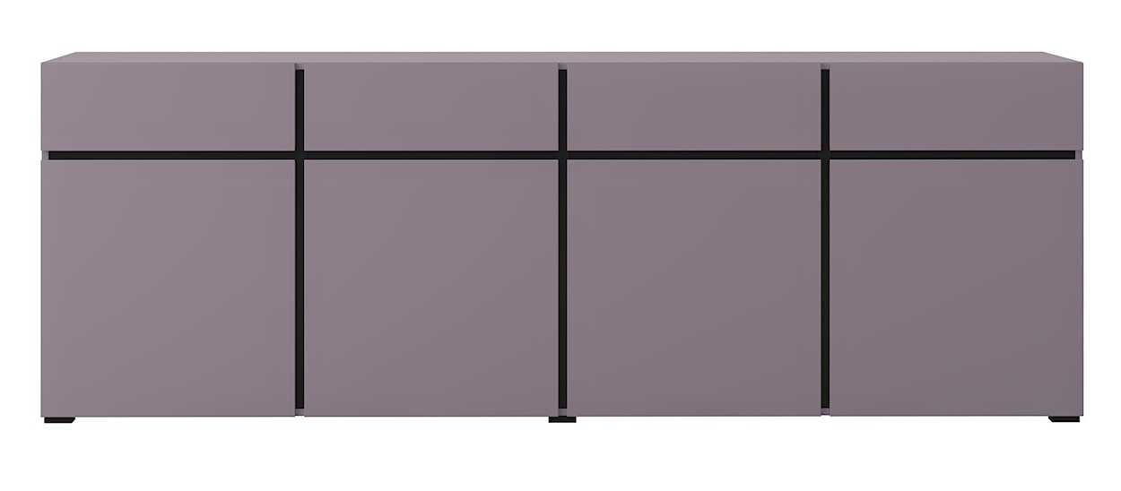 Komoda Kruzoe 78 cm z czterema szufladami i czterema szafkami fioletowa  - zdjęcie 5